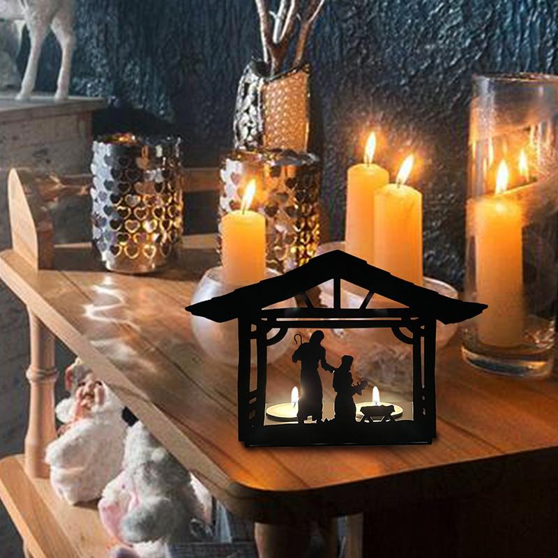 Железный художественный подсвечник для сцены рождения, рождественский подсвечник для сцены дня рождения