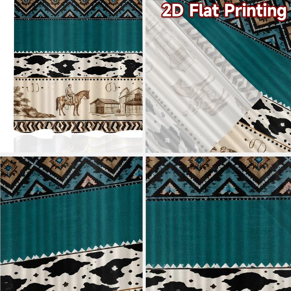 2D FLAT PRINTING 2pcs Curtains (Without Rod) Western Ranch Scenes Modern Modern Curtain Versatile Durable Polyester Curtains
