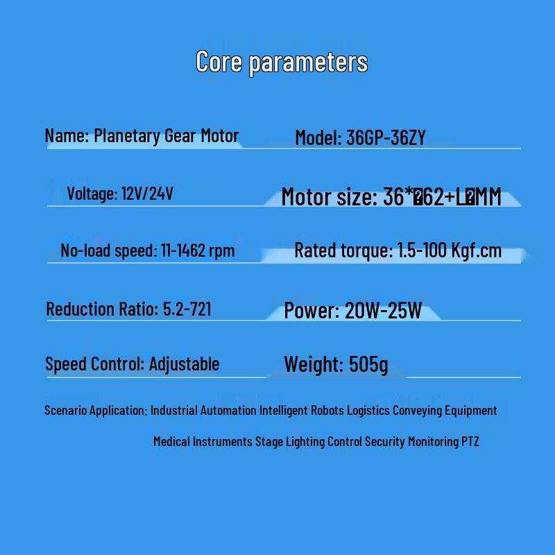 Миниатюрный планетарный DC-двигатель, Mingyang 36GP-36ZY, Низкая и регулируемая скорость