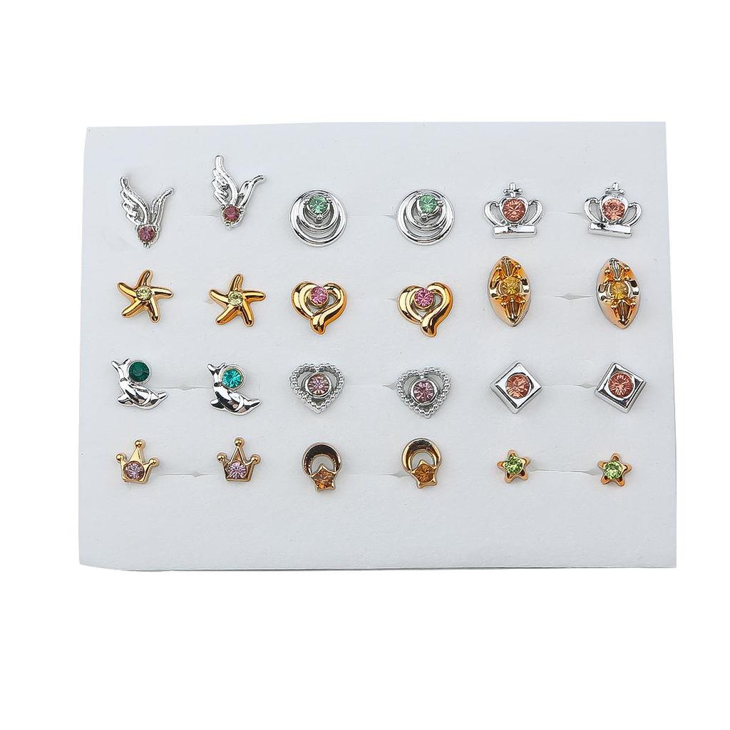 12Pairs Shiny Earring Stud Set Earring For Women Girl Earrings Jewelry