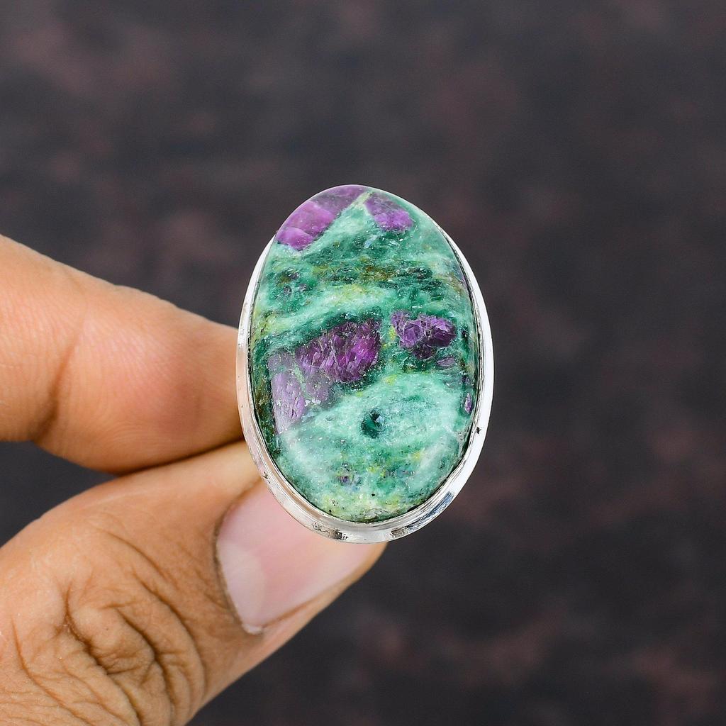 Кольцо с рубином и фукситом, кольцо из настоящего драгоценного камня, кольцо из стерлингового серебра 925 пробы, регулируемое кольцо, ювелирные изделия ручной работы в стиле бохо, кольцо последнего дизайна, подарок на годовщину