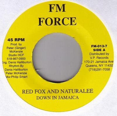 7-дюймовая пластинка RED FOX NATURALEE Down In Jamaica FM0137 FM Force 1989 США Регги Ска Даб Б/у