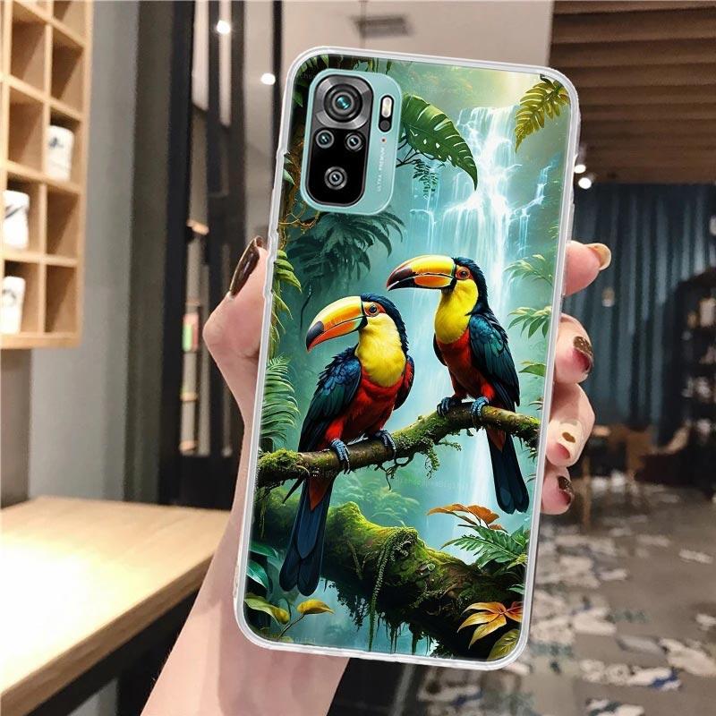 Tropical Toucan Soft Phone Case For Xiaomi Redmi Note 14 14S 13 12S 12 11S 11 11E Pro Plus 11T 10S 10 9S 5G Pattern Cover Redmi