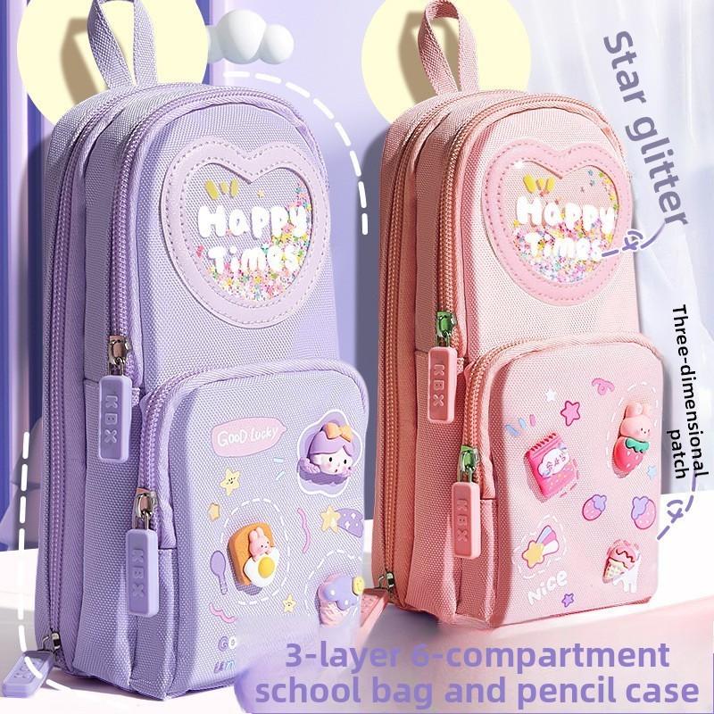 Childrens Cartoon School Bag Pencil Case With Highvolume Storage For Girls And Boys