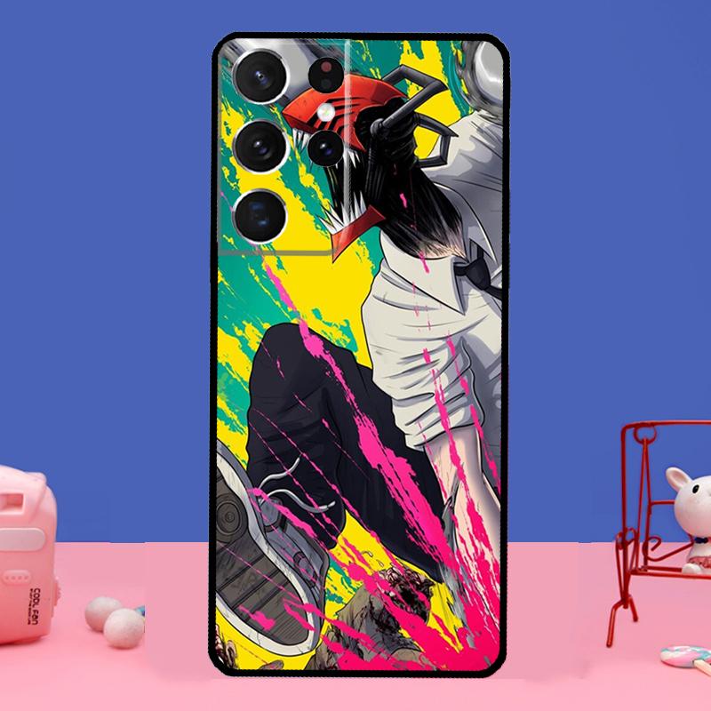 Чехол с изображением бензопилы «Человек ужасов» в стиле аниме для Samsung Galaxy S20 FE S21 Ultra Note 20 S8 S9 S10 Note 10 Plus S22 Ultra