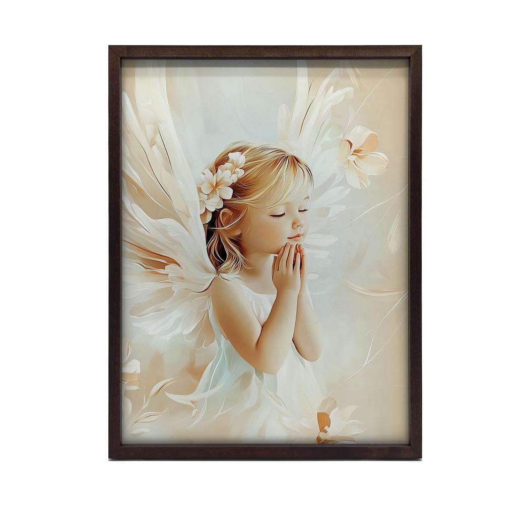 Plakat Urokliwy Aniołek W Modlitwie Plakat Urokliwy Aniołek W Modlitwie, 50X70 Cm, Bez Ramy, Płótno Premium Na Blejtramie