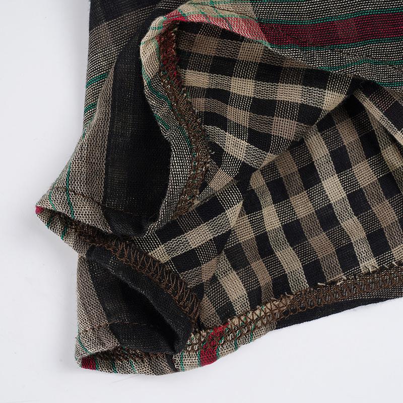 Американский уличный стиль Клетчатая пэчворк мини-юбка с низкой посадкой