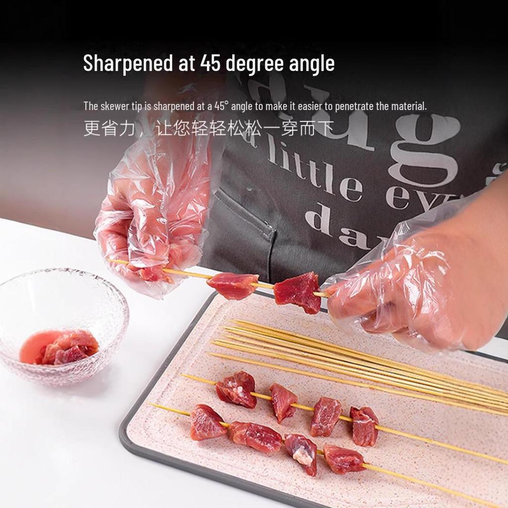 Бамбуковые шампуры Zibo: Одноразовые шампуры для барбекю, жареных сосисок, засахаренных боярышников и кислых блюд