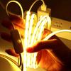 Светодиодная лента COB высокой плотности, гибкая лента, веревка, USB 5 В, 320 светодиодов/м, кнопочный переключатель, подсветка своими руками для кухни, комнаты, телевизора, зеркала