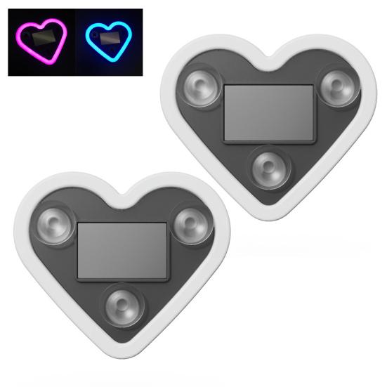 Yousheng Светодиодная неоновая лампа в форме сердца на солнечной батарее для окна автомобиля, беспроводная автоматическая атмосферная лампа, 5 режимов, украшение салона автомобиля с присосками