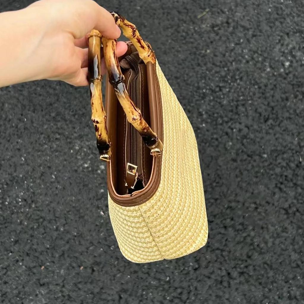 Соломенная корзина маленькая сумка для женщин, новая модная плетеная сумочка, весенне-летняя текстурированная сумка через плечо