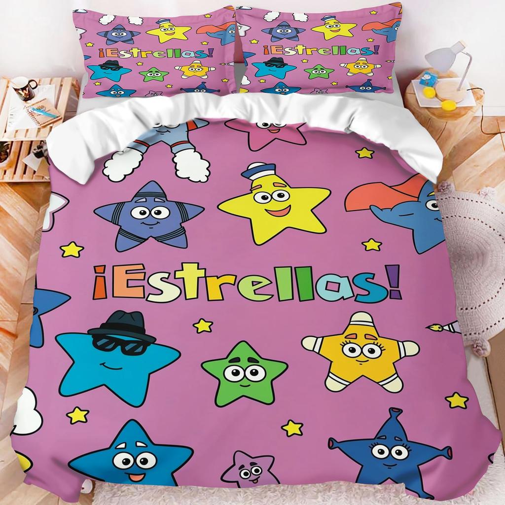 Dora The Explorer Bedding Set Duvet Cover Purple Background Heart Print Boots Monkey Pillowcase Kids Bedroom