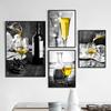 Wine Culture Wall Decor Painting Nordic Canvas Art Poster Yellow Canvas Picture Wine Bar Wall Art Print HD2762
