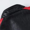 Men Coat Contrast Colors Stand Collar Motor Slim Vintage Classic Faux Leather Jacket for Biker