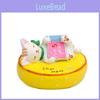 Cat Lying On A Cushion Reading A Book Resin Figurine For Living Room Decor
