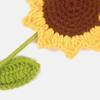 3PCS Crochet Sunflower with Leave and Long Stem Handmade Knitting Crochet Flower Bouquet Orange Sunflower Daisy Decor DIY Home Table Centerpiece