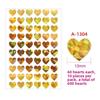 600pcs/10 Sheets Laser Hearts Love Stickers Glitter Adhesive Heart Sticker Labels For Student Planner Scrapbook