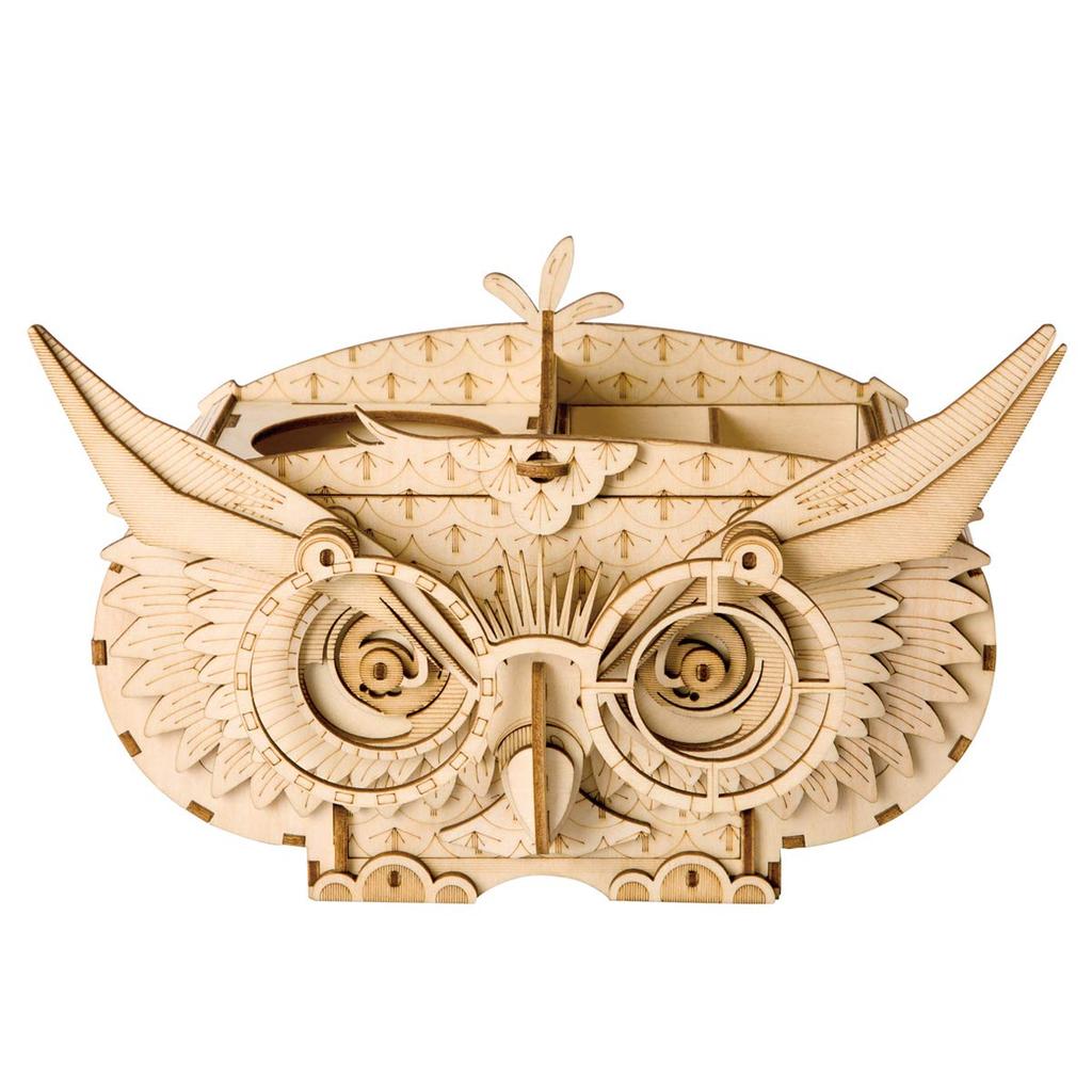 Tsukurundesu® 3D Wooden Puzzle TG405 Owl Box with Japanese Instructions