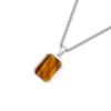 Stainless Steel Geometric Necklace Rectangular Pendant Necklace Stone Neck Jewelry Chain Necklace Suitable for Men