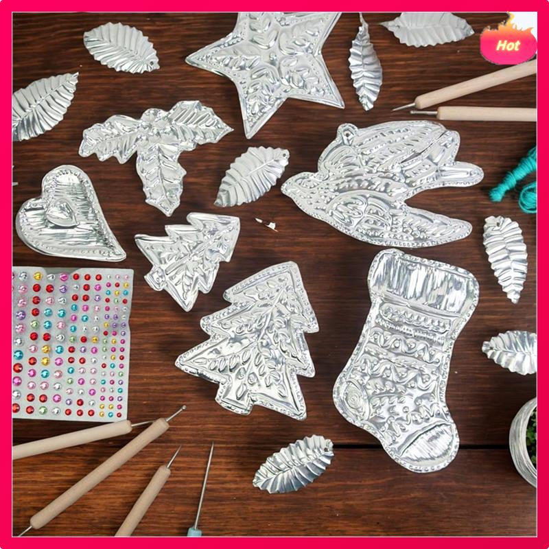 Metal Embossing Art Kit- Silver Shimmer Gold Crafting Accessory Artistic Project Kit,Handmade Design Set For-Scrapbookin A