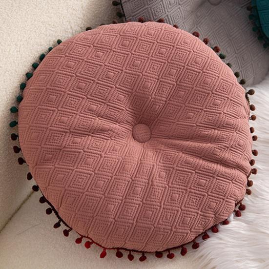 Декоративная подушка с кисточкой, хорошая устойчивость, высокая эластичность, облегчение боли, круглая подушка, шар, круглая подушка, диванная подушка, напольная подушка, украшение для дома