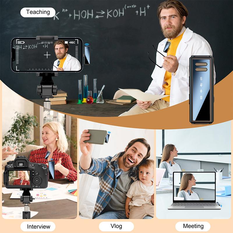 Беспроводной петличный микрофон с шумоподавлением, запись живого интервью с мобильного телефона для iPhone Type C с зарядным устройством