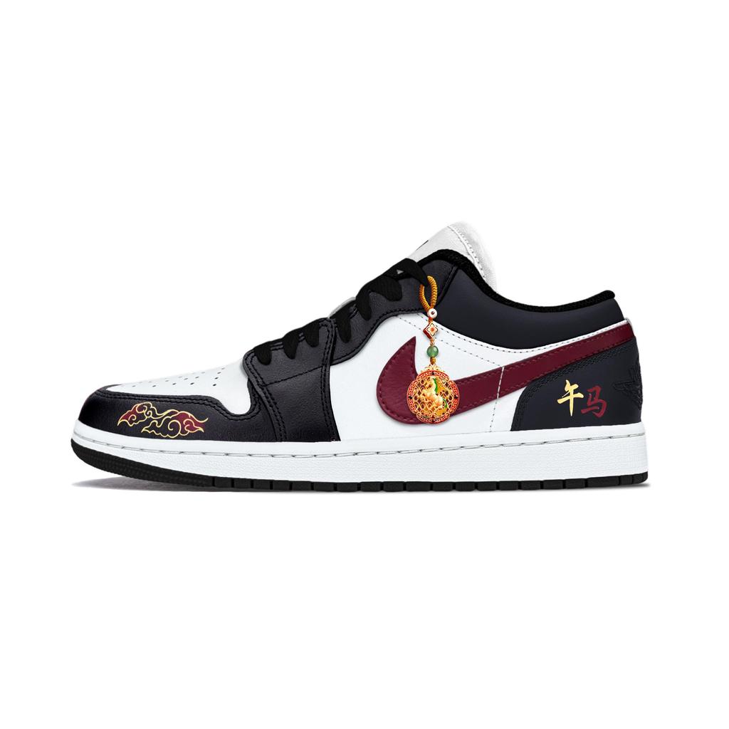 Jordan Air Jordan 1 Ограниченная серия Год Лошади Амортизация, Износостойкие Низкие Винтажные Баскетбольные Кроссовки Унисекс DC0774-101(Команда425-)