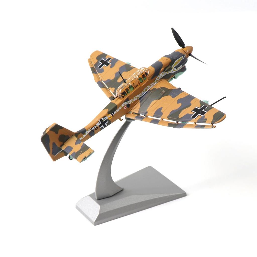 NUOTIE Junkers Ju 87 Stuka Metal Dive Bomber German WWII Military Diecast Ground Attack Aircraft Kit with Display Perfect for Collection or Gift 1/72