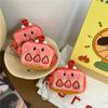 Strawberry Cake Kawaii Earphone Case Pouch Plush Cartoon Cute Coin Purse Zipper Storage Bag Embroidery Pouch Keychain Pendant