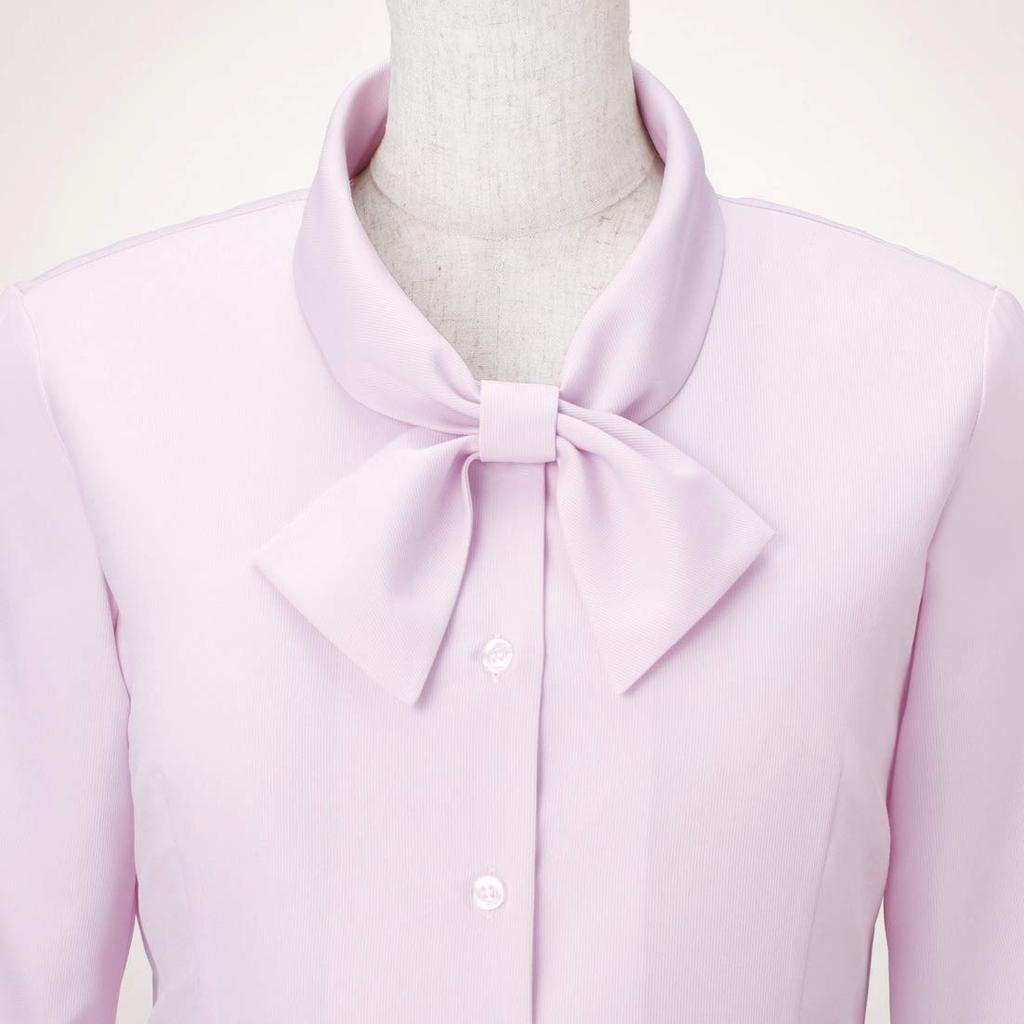 Carsey Enjoy EWB433 AIR CON Long Sleeve Ribbon Size 9 PIQUÉ Blouse, Pink,