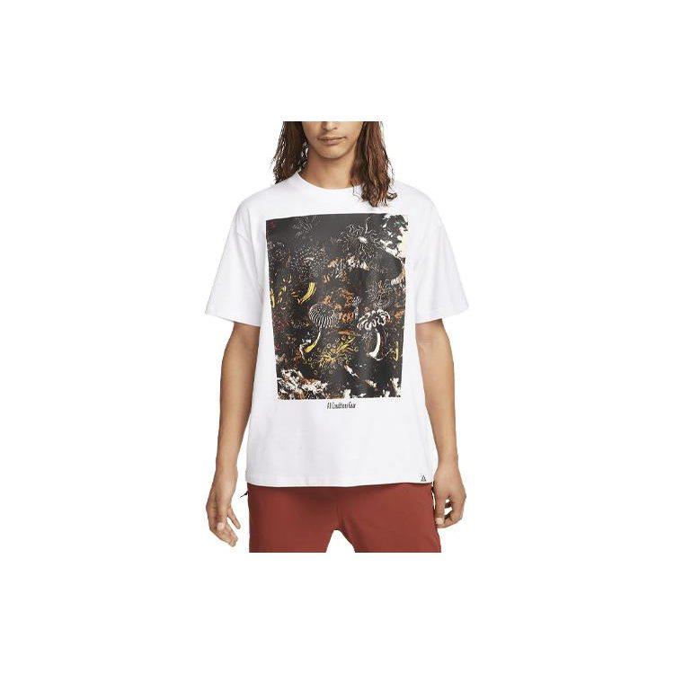 Nike Футболки Мужские Белые С Круглым Вырезом Умеренный Прямой Крой DX9448-100