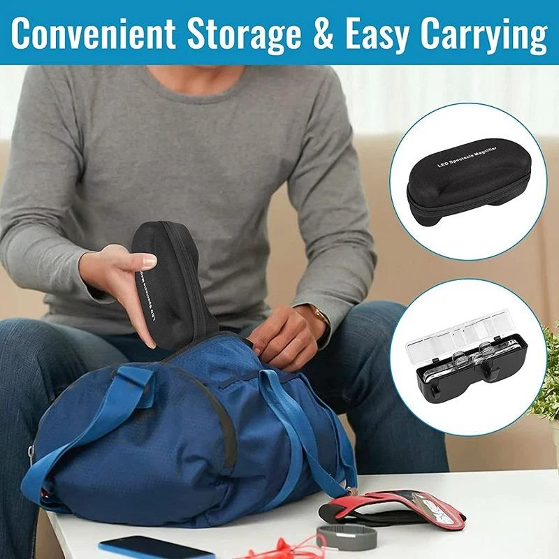 Headband Magnifier Glasses Led Light Magnifying Eyeglass 1.5x 2x 2.5x Magnifiers Lenses Eyewear For Watch Repair Reading Sewing