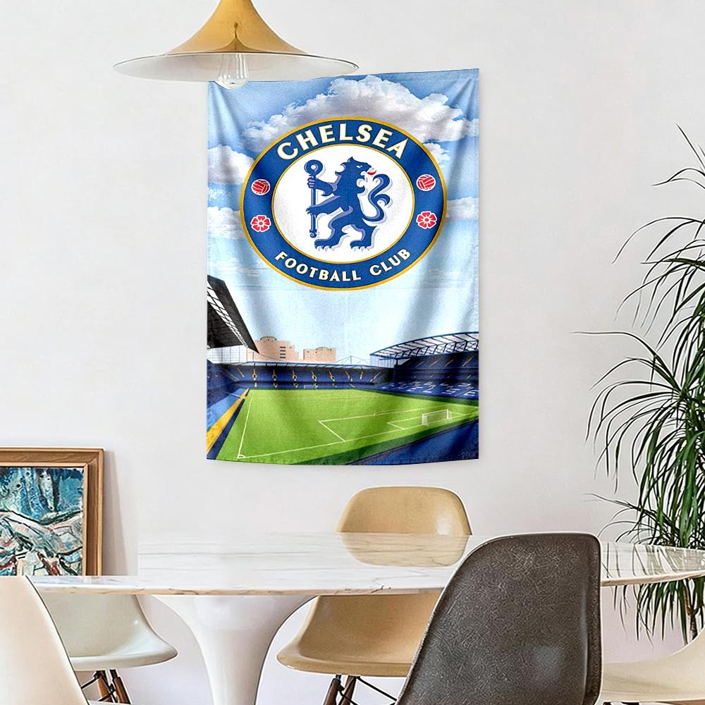 Love Chelsea Football Club Logo Wall Decor Tapestry Art For Pet Memorial Birthdaywedding Party Backdrop Family Gift