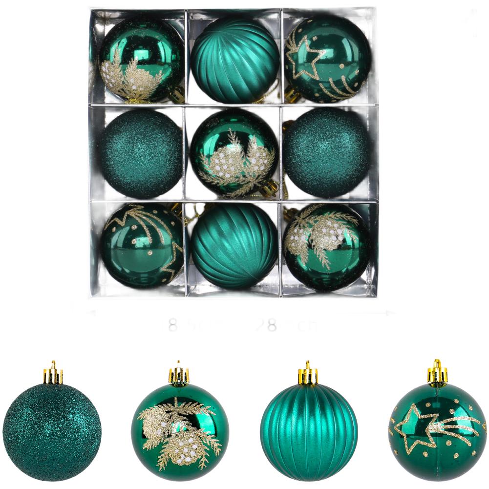 9PCS Hand-Painted Christmas Ornaments, Festive Window Hanging Present Box Decor Xmas Baubles Xmas Tree Pendants