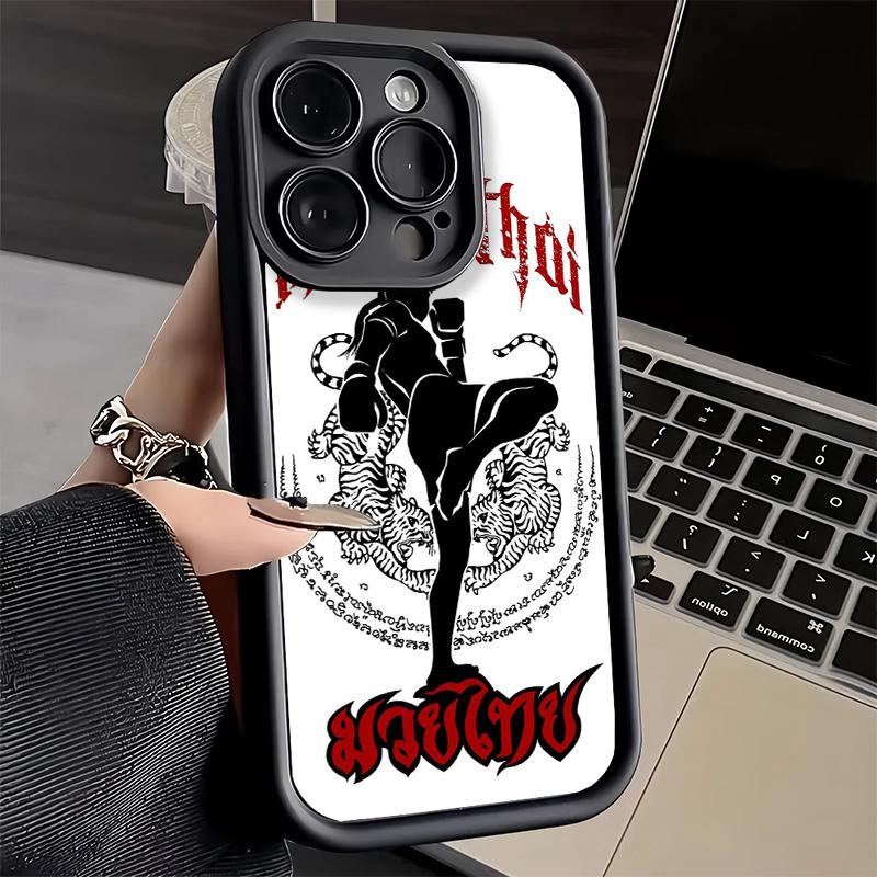 Чехол для телефона iPhone 17 Air 16E 15 16 Pro Max Муай Тай Бой Бокс Чехол 14 Plus 13 12 Mini Мягкий Силиконовый Fundas