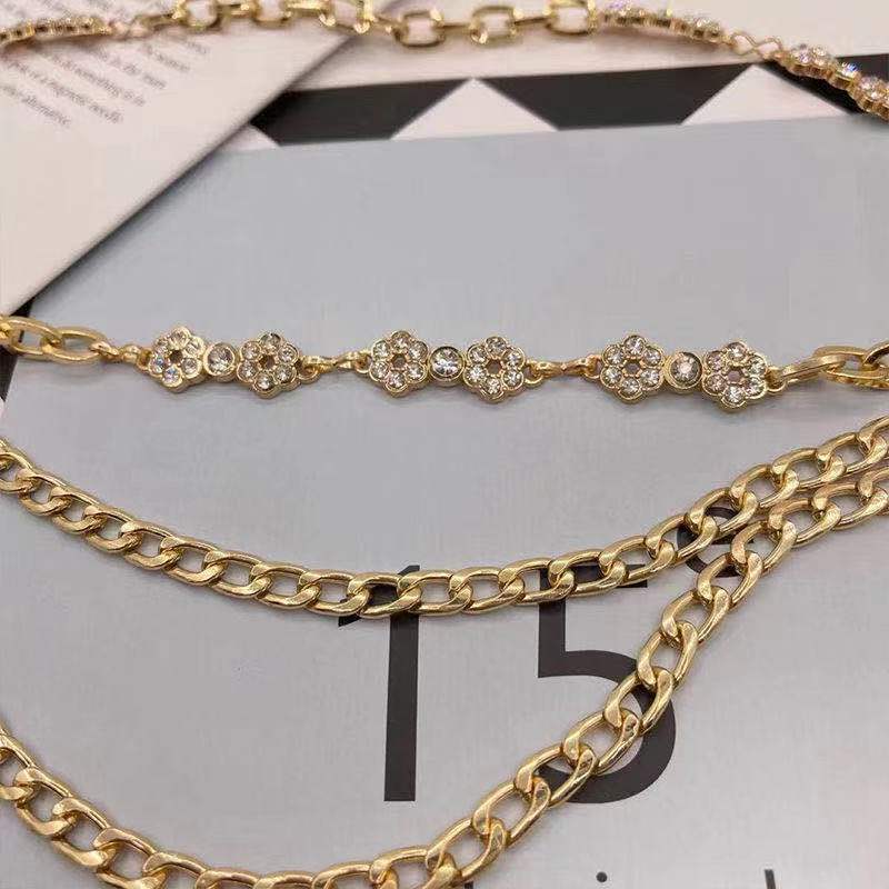 High-end Small Fragrance Style Waist Chain Women's Accessories Skirt New Trendy Metal Rhinestone Fashion Versatile Chain Belt