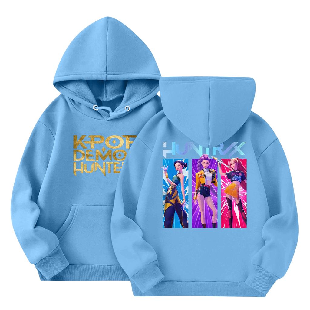 Child Fashion Lightweight Long Sleeve Pullover With Pockets Print Hoodie