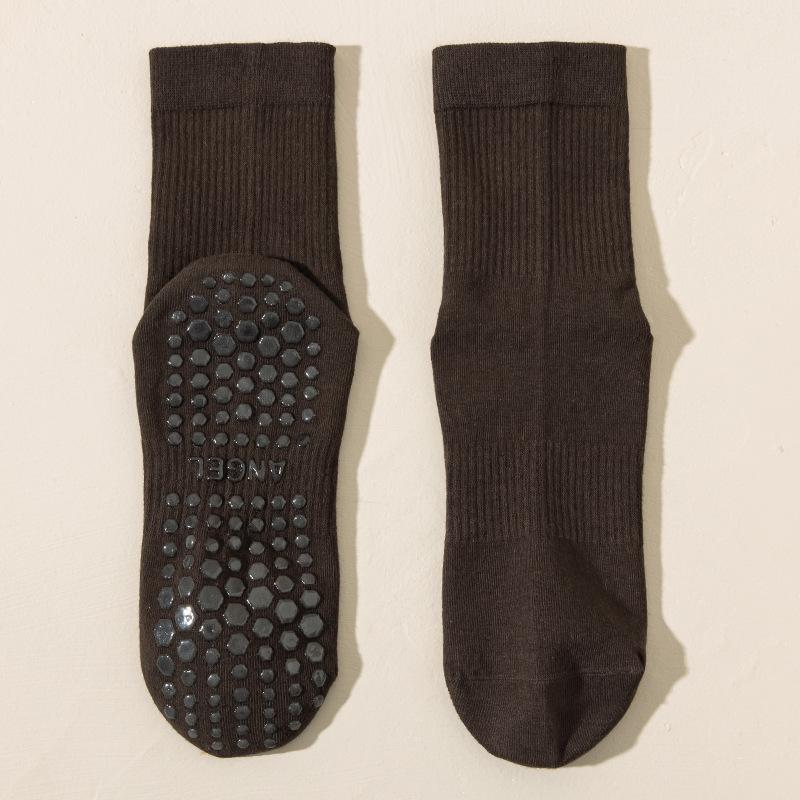 Носки для йоги Женские профессиональные спортивные носки до середины икры с противоскользящим эффектом Весна и осень Пилатес Фитнес Летние шорты-акула Длинные носки