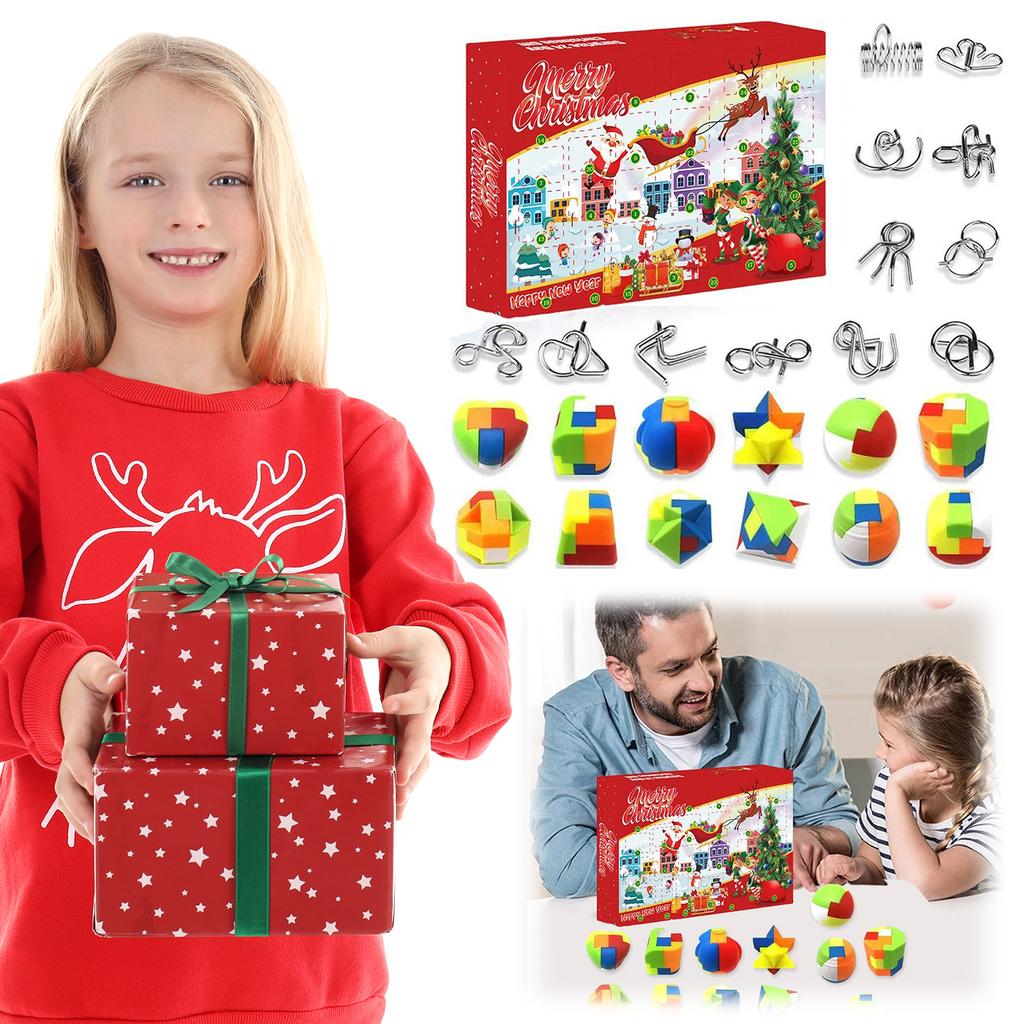 Адвент-календарь 2025 Головоломка Рождественский адвент-календарь Праздничный календарь обратного отсчета Рождественские подарки для мальчиков девочек подростков взрослых
