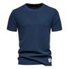AIOPESON Solid Color Waffle T-shirts for Men Casual Brand Quality Short-sleeved Men's Tees New Summer Fashion Designer Tops Male