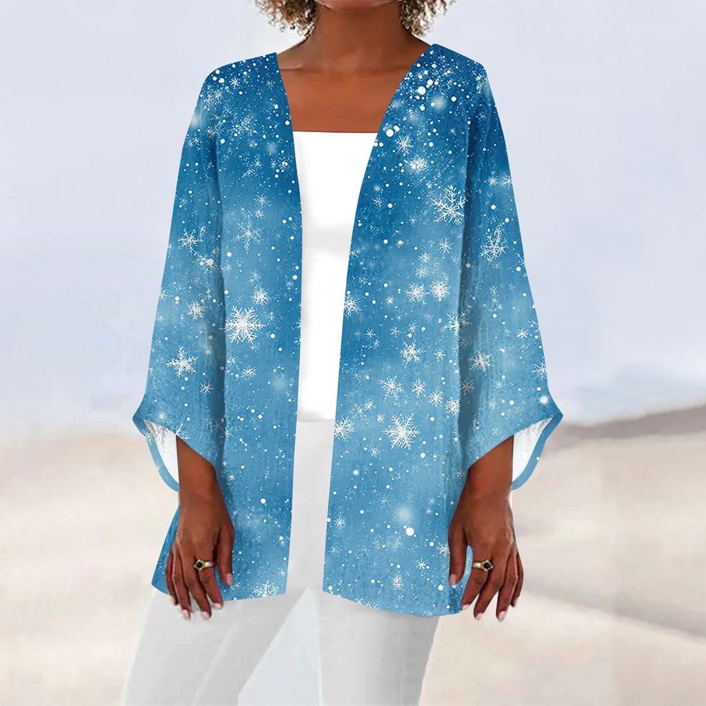 Женская повседневная модная легкая куртка средней длины с принтом, кардиган