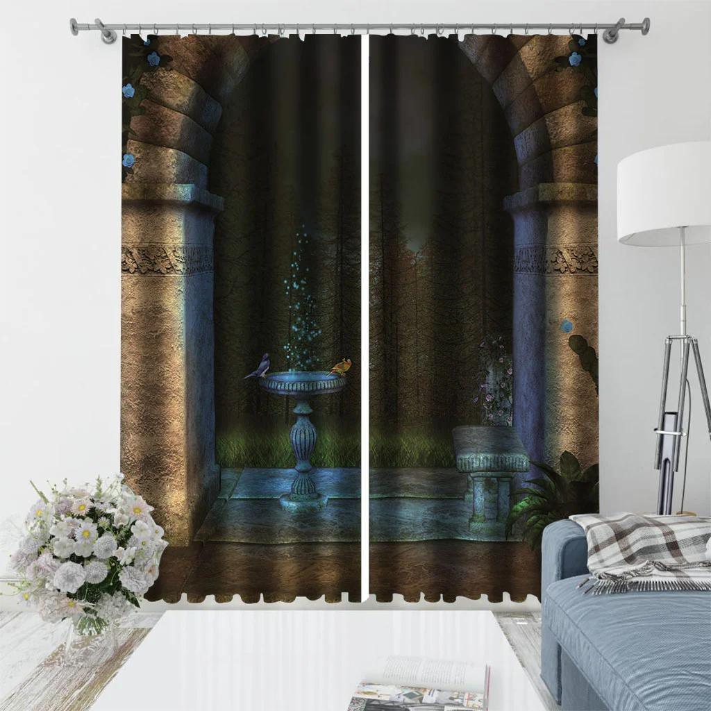 Плотные шторы 3D Design Chair Coach Sofa Santa Luxury High Shading Шторы для гостиной, спальни, рождественский декор, 2 шт.