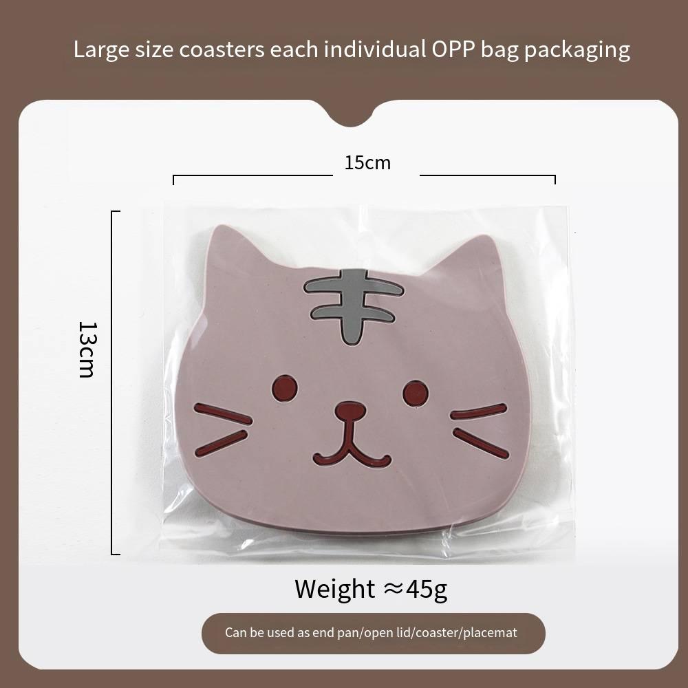 Non-slip Hot Drink Insulated Pad New Cartoon Cat Shaped Tea Mat Cup Holder Mat Coffee Coaster Stand Kitchen Accessories