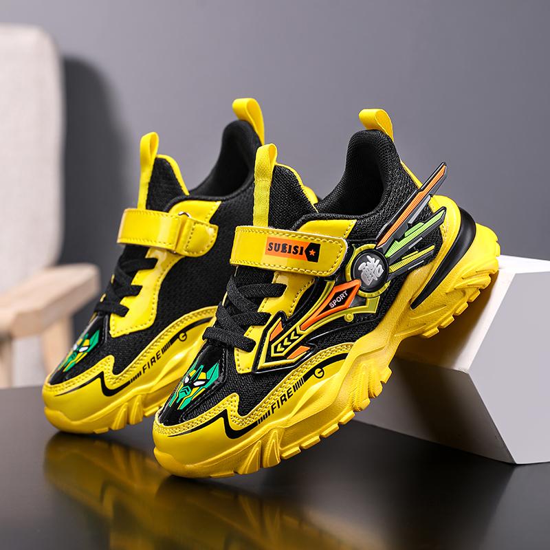 Модная детская спортивная обувь для мальчиков, осенние дышащие кроссовки, легкие кроссовки для бега в школе, повседневная летняя обувь для ходьбы