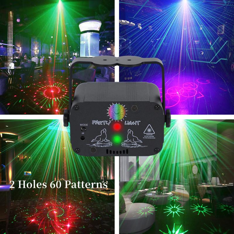 Disco Lights RGB LED Laser Projector Lamp with Strobe Effect For Holiday/Party Decor