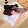 FINETOO Sexy Lace Panties for Women Soft Breathable Lingerie Patterned Lace Solid Color Briefs