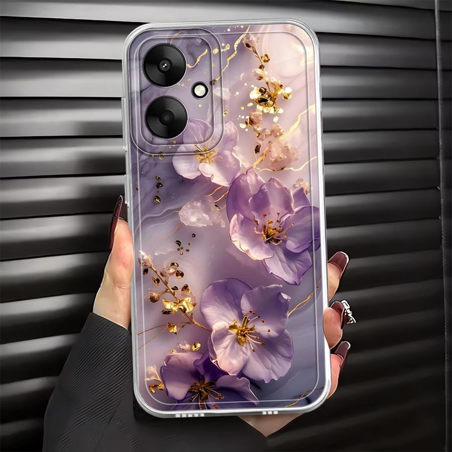 Цветочный Мраморный Чехол для Xiaomi Mi 11 Lite 11T Pro Мягкая Крышка для Телефона