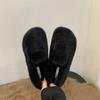 Модные черные пуховые мокасины Slip On женские теплые зимние туфли на плоской подошве пушистые туфли на мягкой подошве бежевые меховые мокасины для мам и бабушек пушистые балетки