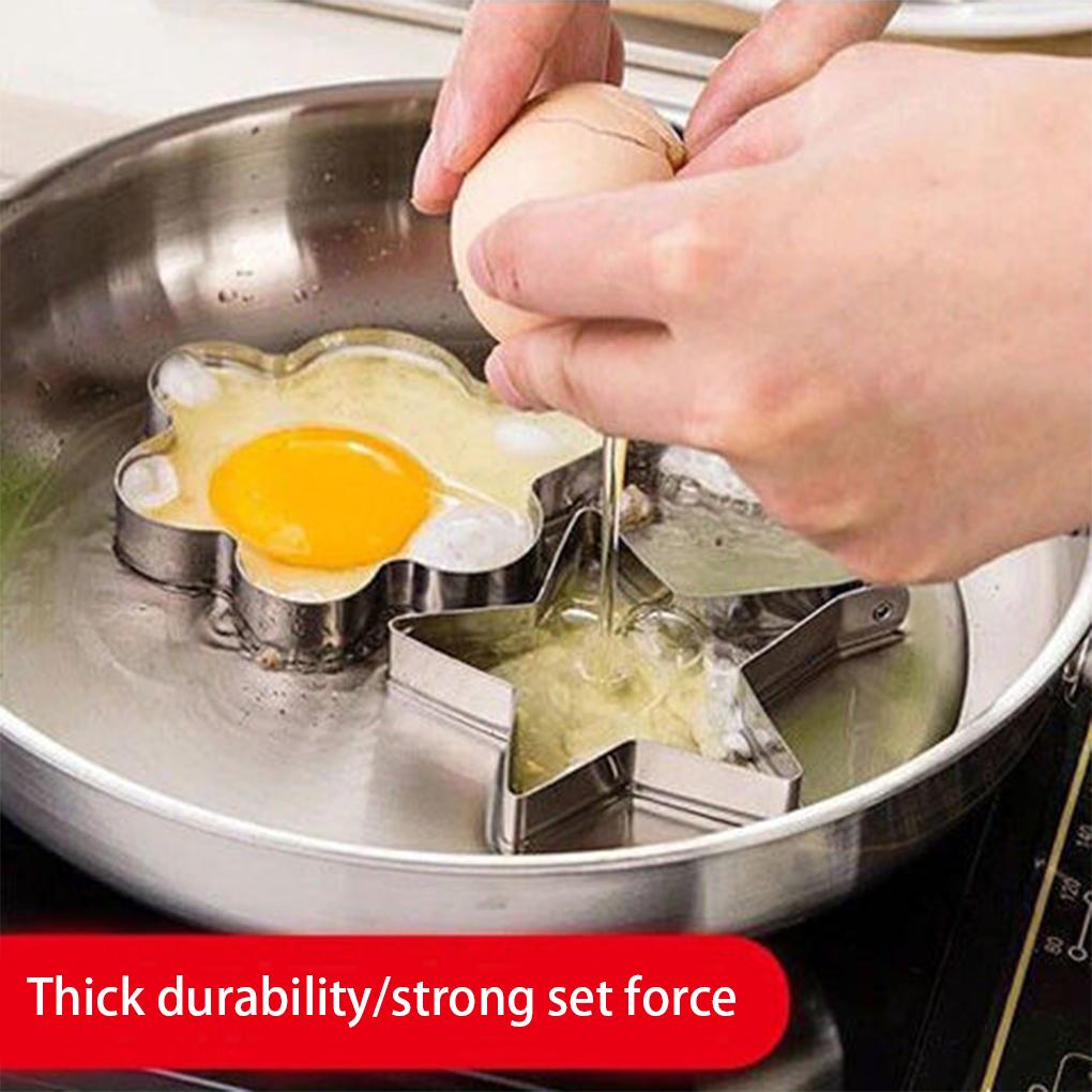 Fried Egg Mold Stainless Steel Kitchen Cooking DIY Anti-scalding Pancake Shaping Mould Frying Cook Pattern Random