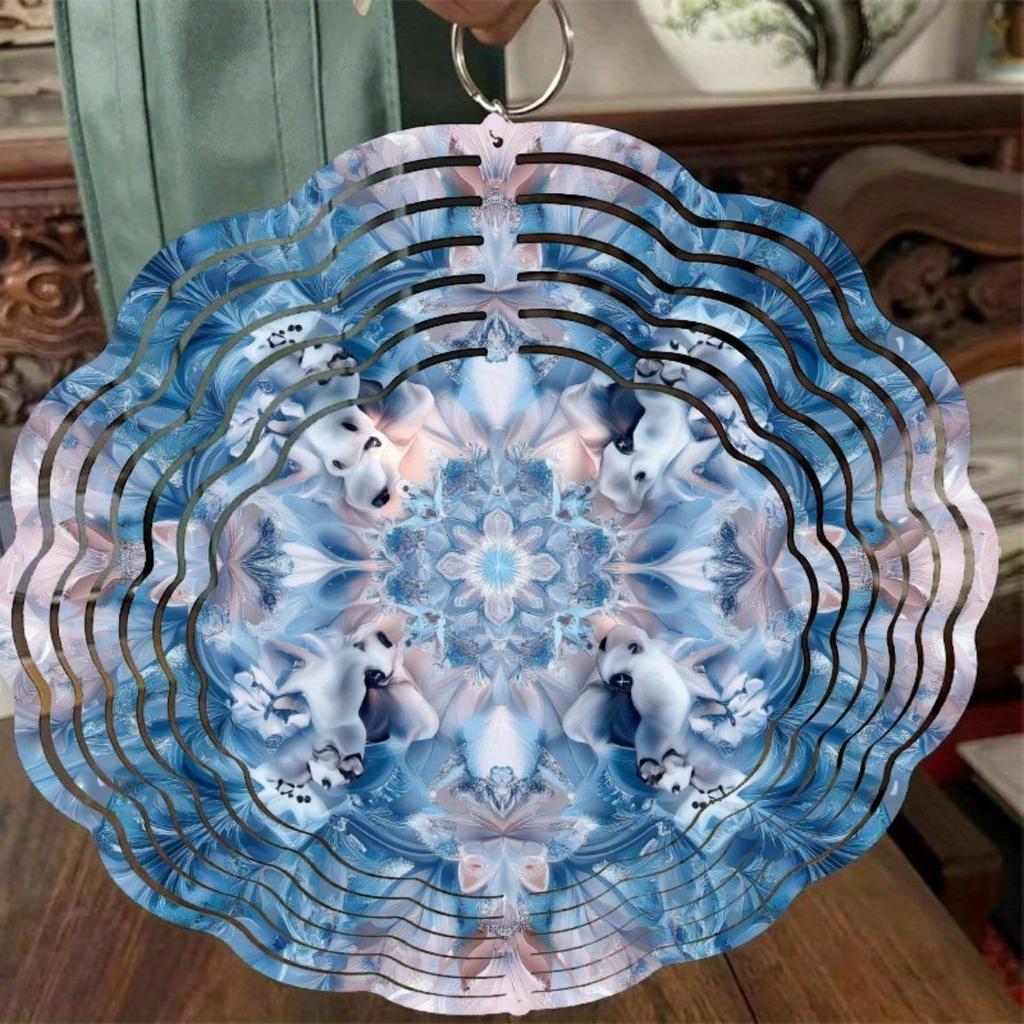 10-дюймовый подвесной ветряной спиннер с дизайном лисы, металлический ветряной колокольчик для декора сада и балкона, крючок с вращением на 360 градусов, не требует электричества, подарок для друзей и семьи